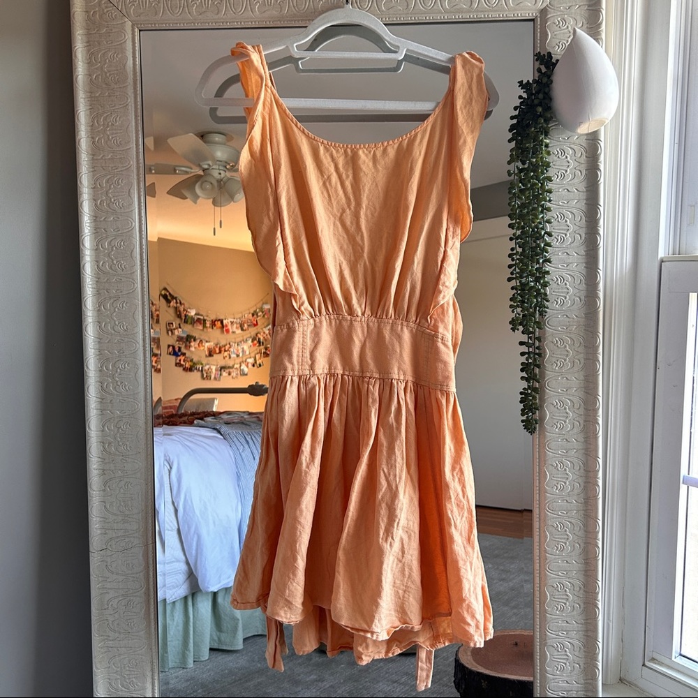 Free People backless orange dress